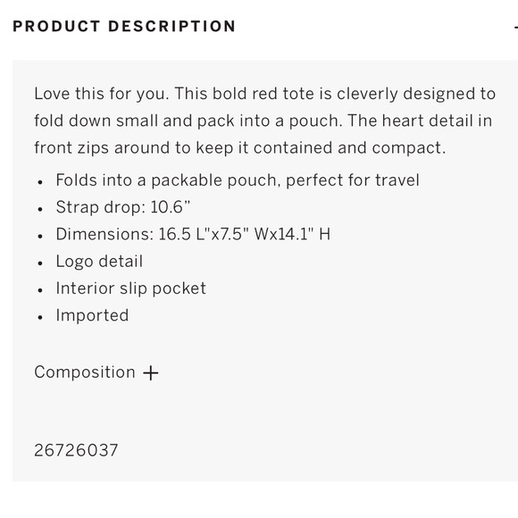 NWT Victoria’s Secret Packable Valentine’s Tote - Picture 3 of 11